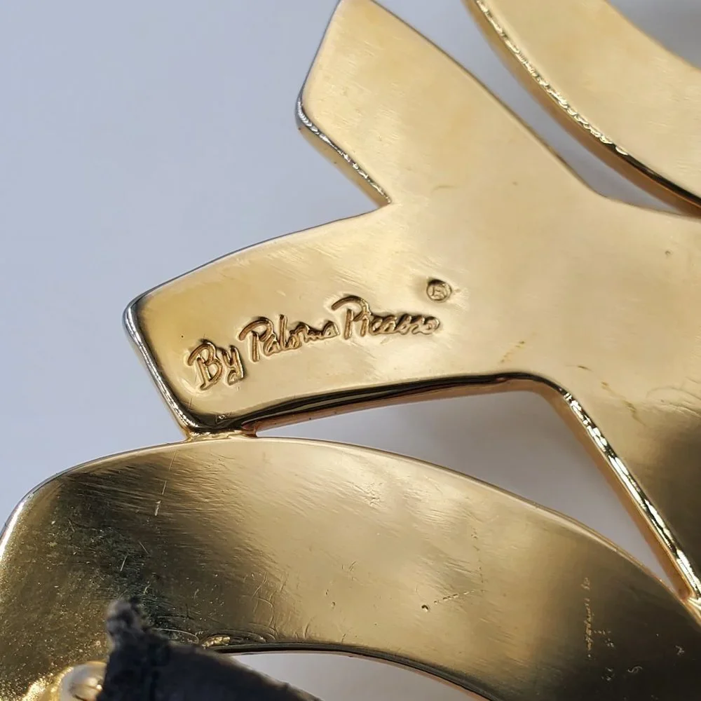 Paloma Picasso OXO Signature Black Leather Belt